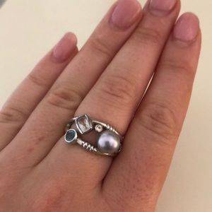 Authentic black pearl ring